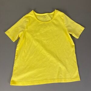 White‎ Stag T Shirt Top Tee Women's Size XL Solid Yellow Cotton Short Sleeve